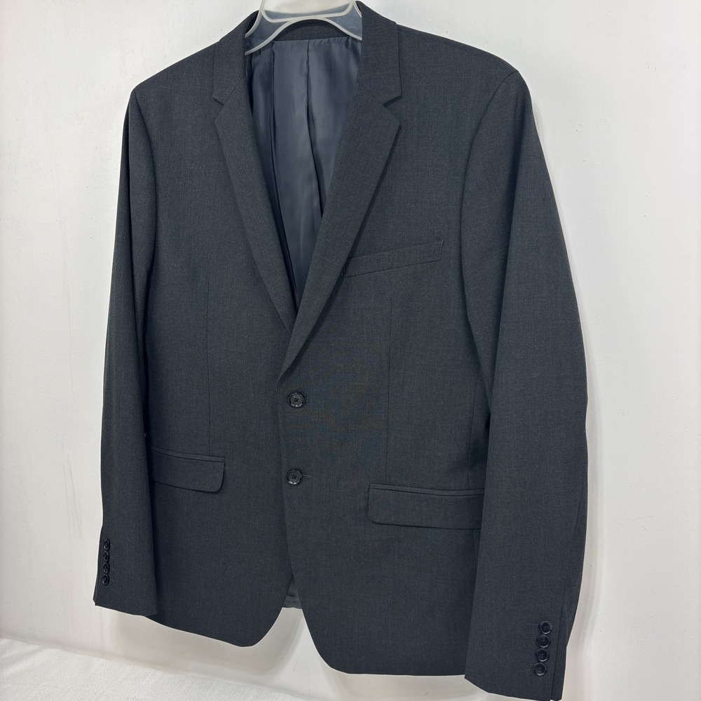 Calvin Klein Men's Infinite Slim Fit Blazer Size L Gray Suit‎ Jacket Two Button - Picture 3 of 10